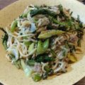 ばたみそーぱん☆'s cooksnap of when they made 春菊とひき肉の塩生姜焼きそば.