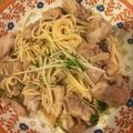 みや☆じゅん's cooksnap of when they made 鶏肉と水菜のレモンバター醤油スパゲティ.