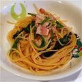 ハ★ルカ's cooksnap of when they made ほうれん草ベーコン醤油パスタ.