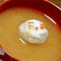 amachan_'s cooksnap of when they made ひねりいも雪だるまのおみそ汁。.