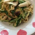 Akeimmy's cooksnap of when they made ズボラ〜‼エリンギ水菜の醤油マヨパスタ♡.