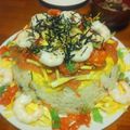 しずはら's cooksnap of when they made 誰でも簡単!!可愛い☆ちらし寿司ケーキ♪.
