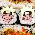 えリﾋﾟｮﾝ★'s cooksnap of when they made キャラ弁 ✿ NARUTOナルト巻きずし.