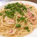 papikun's cooksnap of when they made いかの塩辛クリームスパゲッティ.