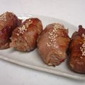海辺のキッチン's cooksnap of when they made ゴマが香る♪肉巻きおにぎり.