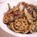 すぎもち's cooksnap of when they made 豚肉と蓮根の２色ごま中華炒め.