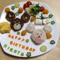 ちーろ５'s cooksnap of when they made 1歳のジャッキーお誕生日プレート♡.