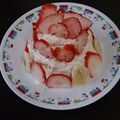 スプリングストーリー's cooksnap of when they made 子どもにもできる★簡単いちごの花飾り切り.