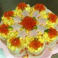☆え～なぁ☆'s cooksnap of when they made お花のひな寿司ケーキ風.