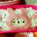 zakkiiM's cooksnap of when they made キャラ弁＊うさぎのかぶりものコリラックマ.