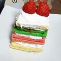 詩乃ちゃんママ's cooksnap of when they made おひな様に！ひな祭りの菱餅風ケーキ！.