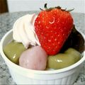 かんつん☆'s cooksnap of when they made ３色しらたま☆あずきクリーム添え.
