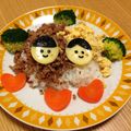 リラシャン's cooksnap of when they made 【簡単】生姜の効いた鳥そぼろ*二色ご飯.