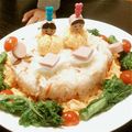ミートコー's cooksnap of when they made ひな祭りキャラ弁＊巾着玉子でおひな様♪.