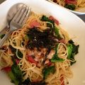 Nele's cooksnap of when they made わさび菜の納豆パスタ.