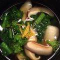 madeline♪'s cooksnap of when they made 菜の花と塩昆布のお吸い物♪.