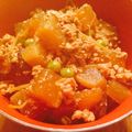 fepeony's cooksnap of when they made 大根と鶏挽肉とグリンピース♪ご飯にのせて.