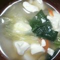 minaminho's cooksnap of when they made ☆煮物をプラスして作る白菜のお味噌汁☆.