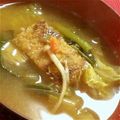 羽尼うに's cooksnap of when they made 具沢山味噌汁<<がんもと小松菜と人参>>.
