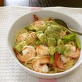 虹の彼方☆７'s cooksnap of when they made エビとアボカドのオイルソースパスタ.