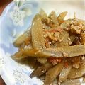 ユーロン's cooksnap of when they made 秋の収穫！ゴボウのキンピラそぼろ炒め煮♬.