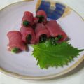 まさたかまま's cooksnap of when they made わけぎのお刺身巻き.