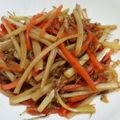 koropiyon's cooksnap of when they made ☆５分・３材☆うどの皮のきんぴら.