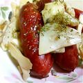 ユーロン's cooksnap of when they made キノコとウインナーのバジル炒め.