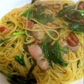 ボン★ちゃん's cooksnap of when they made ベーコンほうれん草のしょう油バターパスタ.