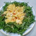 やまうさ's cooksnap of when they made 水菜とたまごのサラダ.