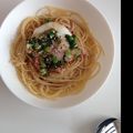＊もっこ＊'s cooksnap of when they made ツナとポーチドエッグの和風パスタ.
