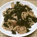 チーム預金's cooksnap of when they made レンコンとワカメの炒め煮.