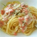 mujica♪sa's cooksnap of when they made 鮭とほうれん草のクリームパスタ♪♪.