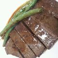 haruhayu's cooksnap of when they made 塩麹漬け牛もも肉のステーキ　レモンソース.