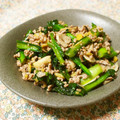 ガメコ's cooksnap of when they made 小松菜とひき肉の甘辛炒め.