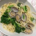 wataaya's cooksnap of when they made 春の旬な食材★あさりと菜の花のパスタ.