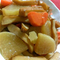 羽尼うに's cooksnap of when they made さつま揚げと根野菜の煮物.