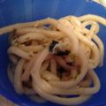 LAmamachan's cooksnap of when they made シラス釜玉うどん.
