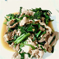 ゆきだるまの母's cooksnap of when they made (植物油不使用)豚こまとニラの甘辛炒め.