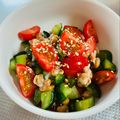 azbjbn's cooksnap of when they made 納豆とカラフル野菜のシンプルサラダ.