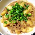 Rinael's cooksnap of when they made 牛肉と新じゃがの味噌炒め.