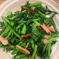 かせぃじん's cooksnap of when they made からし菜とベーコンのいためもの.