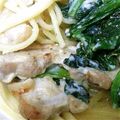 はちみつゆっこ's cooksnap of when they made 牛乳で☆鶏とほうれん草のクリームパスタ.