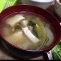 ひろカ's cooksnap of when they made １人分のレシピ！水菜と厚揚げのみそ汁.
