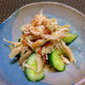 wave0073's cooksnap of when they made 鶏ささみときゅうりの梅肉和え.