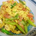 もも426's cooksnap of when they made ベーコンとアスパラのスクランブルエッグ.
