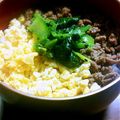 チーズケーキ♡'s cooksnap of when they made 三色そぼろ丼.