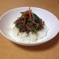 ゆうあいと's cooksnap of when they made コストコプルコギビーフとほうれん草炒め☆.