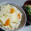 QOO36's cooksnap of when they made 調味料1つde簡単たけのこごはん☆.