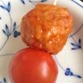 ４番目's cooksnap of when they made お弁当に♪つくね＋トマトのかわいいお団子.